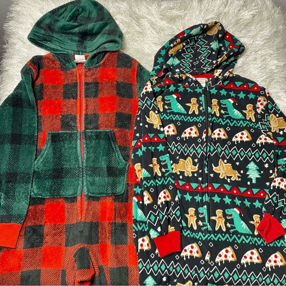 Size S Christmas PJ Jumpsuit Onesies Bundle - Picture 1 of 4